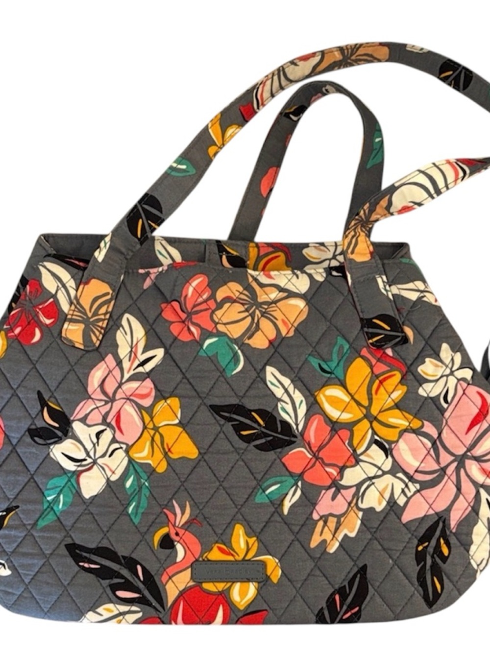 Vera Bradley Floral Shoulder Bag - Gray with Multicolor Flowers
